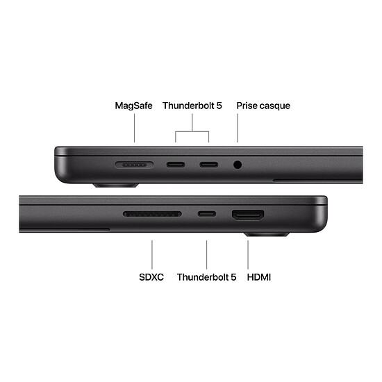 MacBook Apple MacBook Pro M5 Pro 16" Noir sidéral 64 Go / 1 To (MGEC4FN/A-64GB) - Autre vue