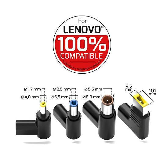 Chargeur PC portable PORT Connect Lenovo Power Supply GaN2 USB Type C (100W) - Autre vue