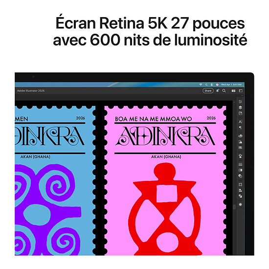 Écran PC Apple 27" LED - Studio Display - Verre nano-texturé - Support à inclinaison réglable - Autre vue