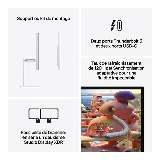 Écran PC Apple 27" LED - Studio Display XDR - Verre nano-texturé - Support à inclinaison et hauteurs réglables - Autre vue