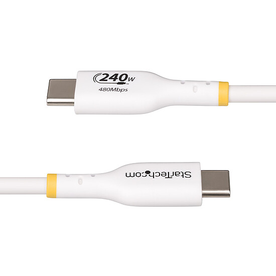 Câble USB StarTech.com Câble USB-C vers USB-C 2.0 - 240W 5A PD EPR - 1 m - Blanc - Autre vue