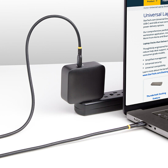 Câble USB StarTech.com Câble USB-C vers USB-C 2.0 - 240W 5A PD EPR - 1 m - Noir - Autre vue