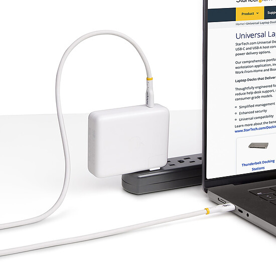 Câble USB StarTech.com Câble USB-C vers USB-C 2.0 - 240W 5A PD EPR - 3 m - Blanc - Autre vue