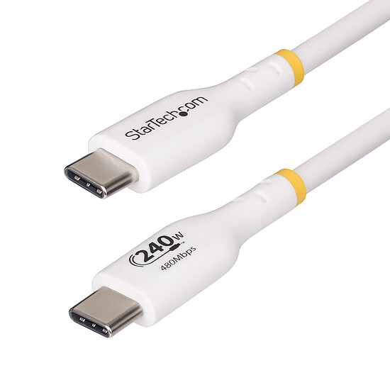 Câble USB StarTech.com Câble USB-C vers USB-C 2.0 - 240W 5A PD EPR - 3 m - Blanc - Autre vue