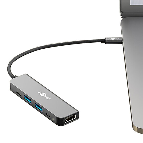 Hub USB Goobay Hub Slim USB-C vers 1 HDMI, 2 USB-C et 2 USB-A - Power Delivery 100W - Autre vue
