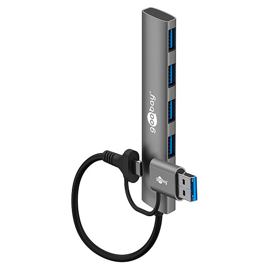 Hub USB Goobay Hub Slim USB-C/A vers 4 ports USB-A 3.0 - Autre vue