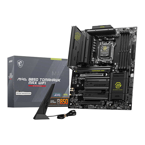 Kit upgrade PC MSI MAG B850 TOMAHAWK MAX WIFI + AMD Ryzen 7 9800X3D (Version tray) - Autre vue