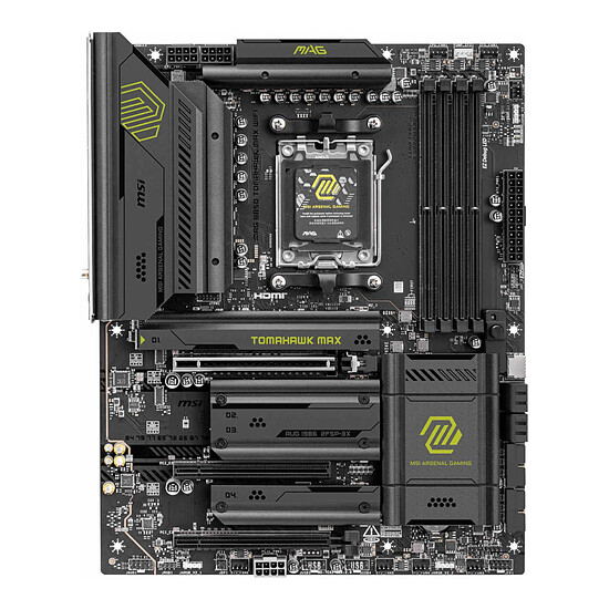 Kit upgrade PC MSI MAG B850 TOMAHAWK MAX WIFI + AMD Ryzen 7 9800X3D (Version tray) - Autre vue