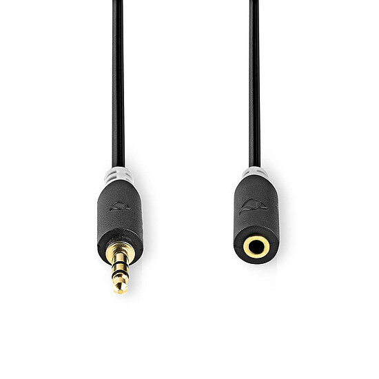 Câble Jack Nedis câble audio rallonge stéréo jack 3.5 mm M/F plaqué or - 3 m - Anthracite - Autre vue