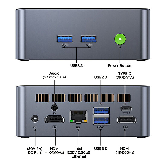 PC de bureau GMKtec NucBox M3 (M3 I5-12450H 16/512) - Autre vue
