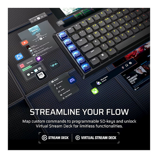Clavier PC Corsair Gaming Vanguard Air 99 Wireless -  Noir - Autre vue