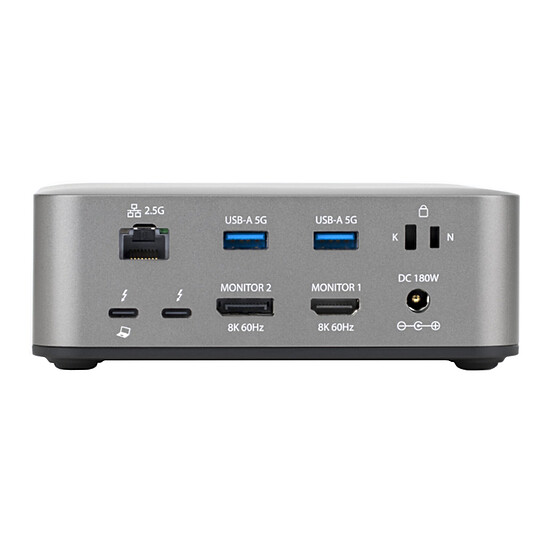 Station d'accueil PC portable StarTech.com Station d'accueil Thunderbolt 5/USB-C double affichage 8K 60 Hz avec Power Delivery 140 W - Autre vue