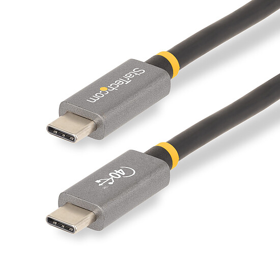 Câble USB StarTech.com Câble USB4, USB-C, 40 Gbps 8K 120Hz/4K 240Hz, ThunderBolt 4/3 avec Power Delivery 100W - M/M - 1 m - Autre vue