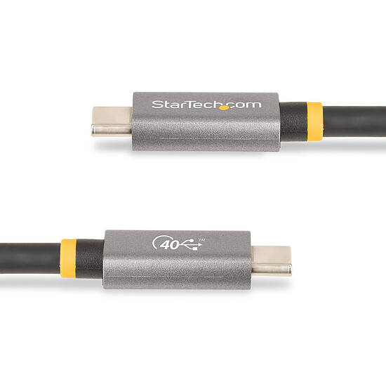 Câble USB StarTech.com Câble USB4, USB-C, 40 Gbps 8K 120Hz/4K 240Hz, ThunderBolt 4/3 avec Power Delivery 100W - M/M - 1 m - Autre vue