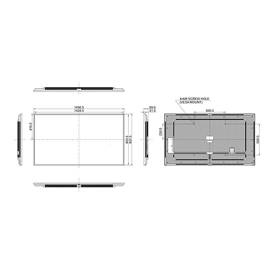 Écran dynamique iiyama 65" LED - ProLite LH6564UHS-B1AG - Ecran dynamique 4K UHD - Autre vue