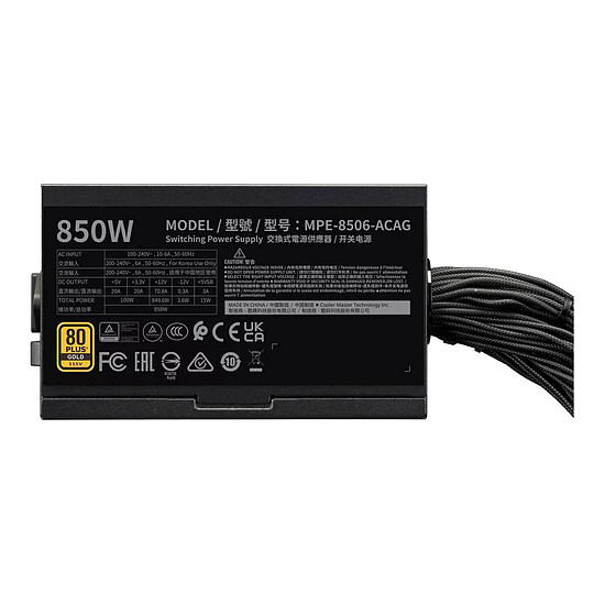 Alimentation PC Cooler Master MWE Gold 850 V3 ATX 3.1  - Autre vue