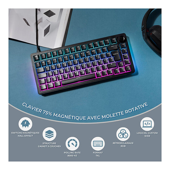 Clavier PC The G-Lab Keyz Elite 300 HE - Noir - Autre vue