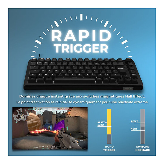 Clavier PC The G-Lab Keyz Elite 300 HE - Noir - Autre vue