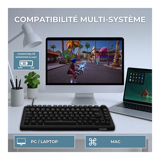 Clavier PC The G-Lab Keyz Elite 300 HE - Noir - Autre vue