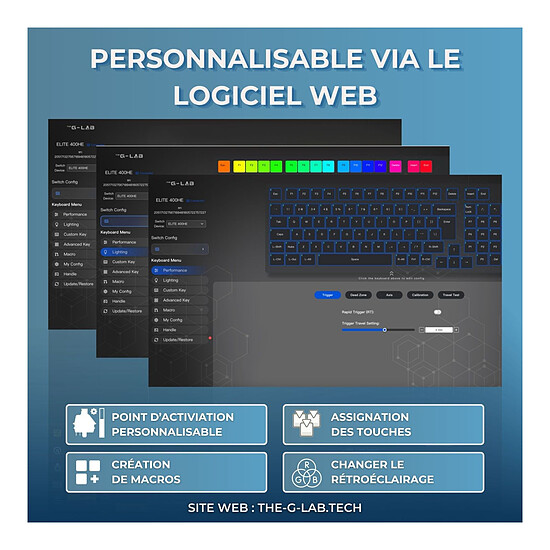 Clavier PC The G-Lab Keyz Elite 300 HE - Noir - Autre vue