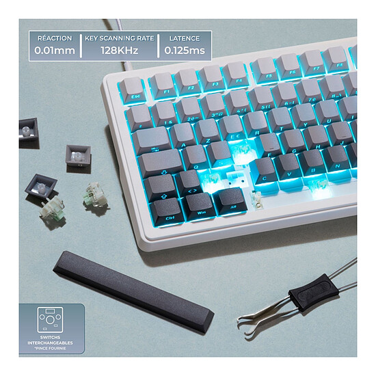 Clavier PC The G-Lab Keyz Elite 300 HE - Blanc - Autre vue