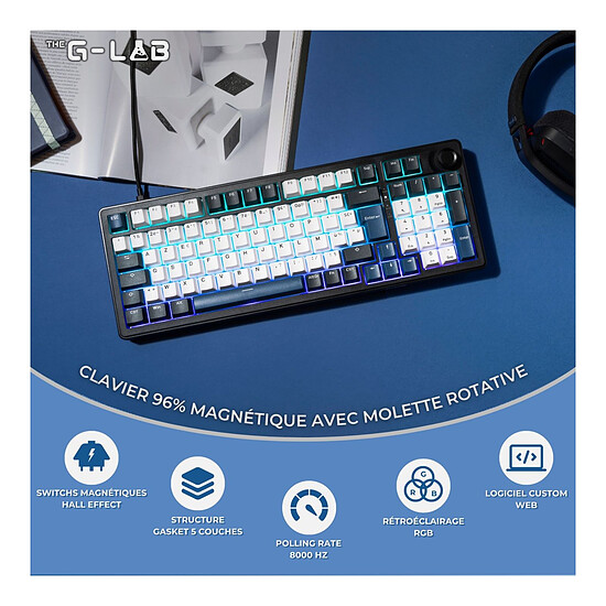 Clavier PC The G-Lab Keyz Elite 400 HE - Bleu Noir - Autre vue