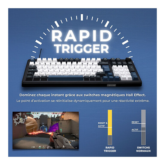 Clavier PC The G-Lab Keyz Elite 400 HE - Bleu Noir - Autre vue