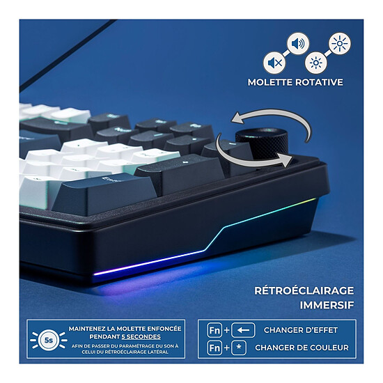 Clavier PC The G-Lab Keyz Elite 400 HE - Bleu Noir - Autre vue