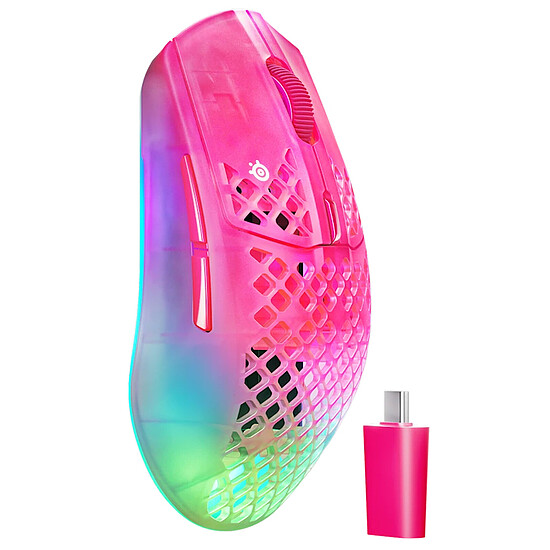 Souris PC SteelSeries Aerox 3 Wireless Gen.2 - Magenta Haze - Autre vue