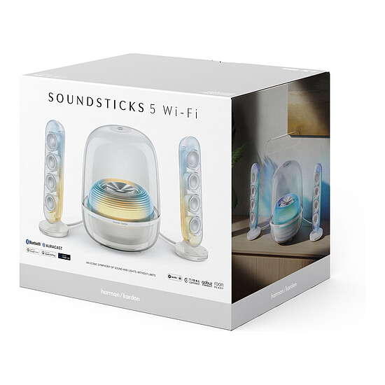 Enceinte sans fil Harman Kardon SoundSticks 5 WIFI  Blanc - Enceinte Bluetooth - Autre vue