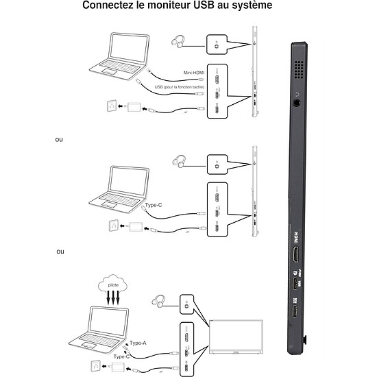Écran PC Asus ZenScreen Touch MB16AMTR - Autre vue