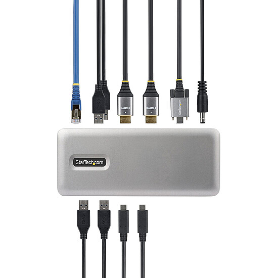 Station d'accueil PC portable StarTech.com Station d'accueil USB-C 3.1 double écran 4K / HDMI 2.1 / RJ45 / USB 3.1 avec Power Delivery 100 W - Autre vue