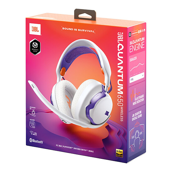 Casque micro JBL Quantum 650 - Blanc Violet  - Autre vue