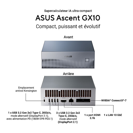 PC de bureau ASUS Ascent GX10 - 1 To - Autre vue
