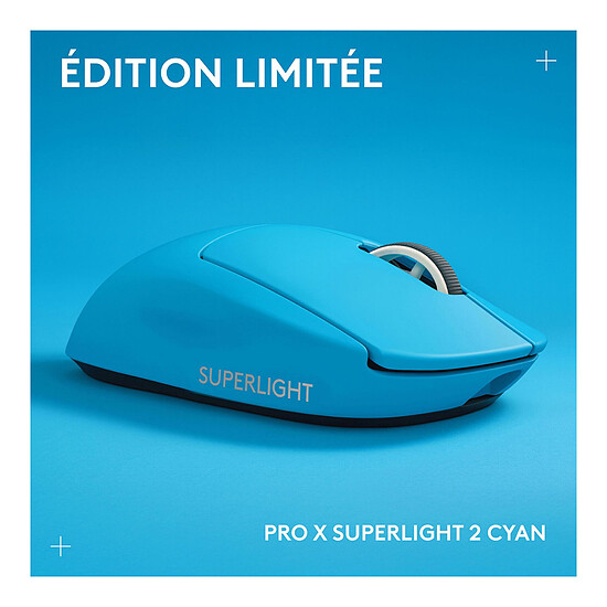 Souris PC Logitech G Pro X Superlight 2 Lightspeed - ÉDITION LIMITÉE Cyan - Autre vue