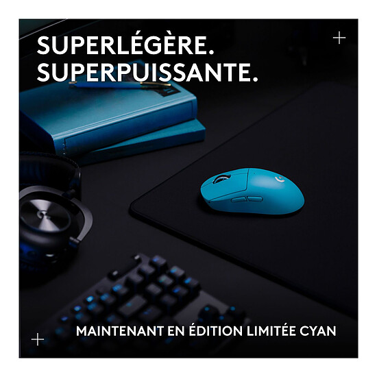 Souris PC Logitech G Pro X Superlight 2 Lightspeed - ÉDITION LIMITÉE Cyan - Autre vue