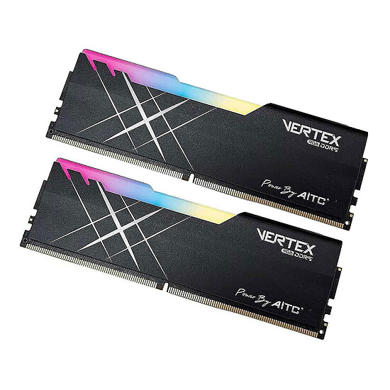 Mémoire RAM Kingsman Gaming Vertex RGB - 2 x 16 Go (32 Go) - DDR5 - 6000 MHz - CL38 Noir (Bulk)