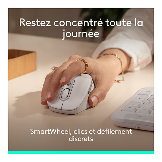 Souris PC Logitech Signature Comfort Plus M850 L - Blanc - Autre vue