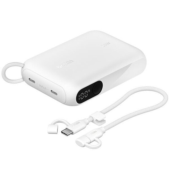 Batterie et powerbank Belkin BoostCharge Powerbank 10K avec Ecran - Blanc - Autre vue