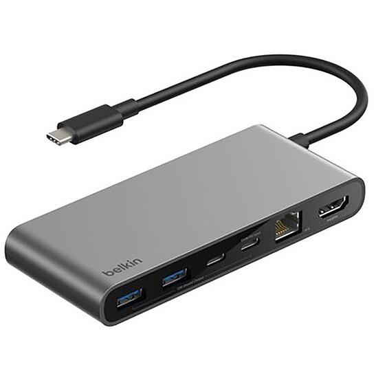 Hub USB Belkin Hub USB-C vers 4 USB, 1 Ethernet, 1 HDMI, 1 carteSD - Autre vue