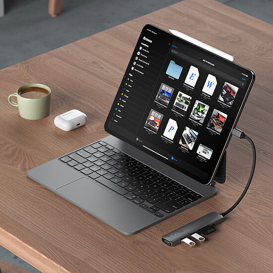 Hub USB SATECHI Multiports USB-C Slim 6-en-1 - Gris - Autre vue