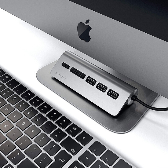 Hub USB SATECHI USB-C Combo Hub pour Desktop - Gris - Autre vue