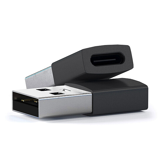 Adaptateur USB SATECHI Adaptateur USB 3.0 USB-A Mâle vers USB-C - Noir (pack de 2) - Autre vue