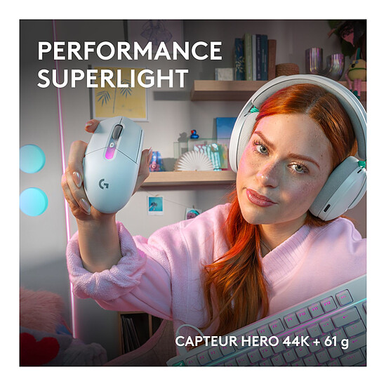Souris PC Logitech G G305 X Lightspeed Blanc - Autre vue