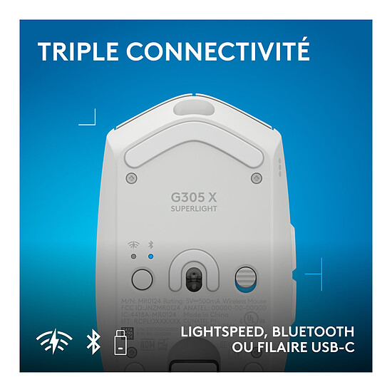 Souris PC Logitech G G305 X Lightspeed Blanc - Autre vue