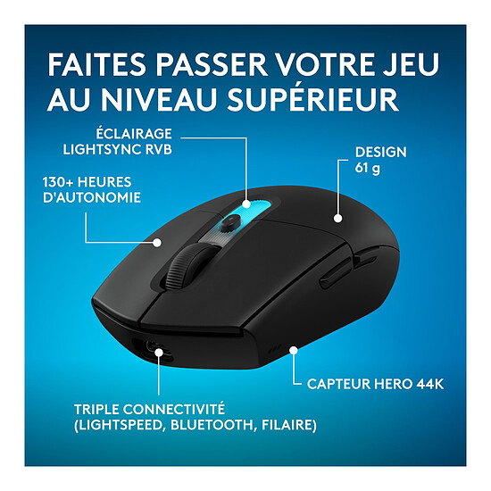 Souris PC Logitech G G305 X Lightspeed Noir - Autre vue
