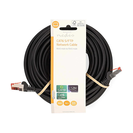 Câble RJ45 Nedis Câble RJ45 catégorie 6 S/FTP 15 m - Noir - Autre vue