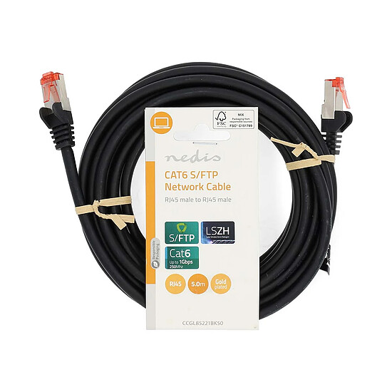 Câble RJ45 Nedis Câble RJ45 catégorie 6 S/FTP 5 m - Noir - Autre vue