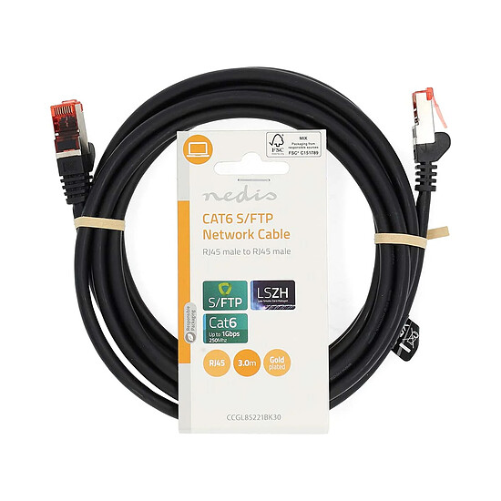 Câble RJ45 Nedis Câble RJ45 catégorie 6 S/FTP 3 m - Noir - Autre vue