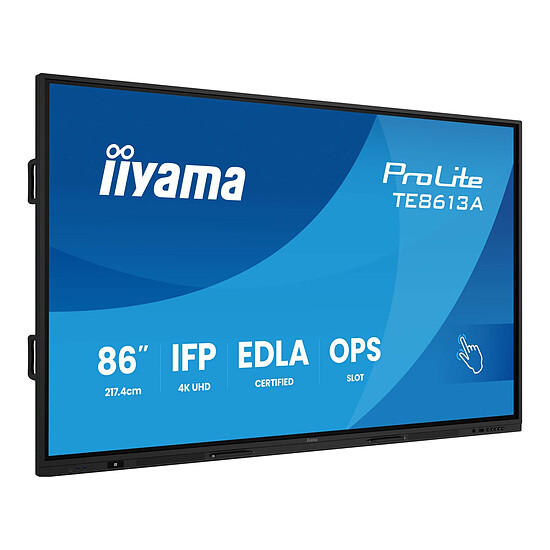 Écran dynamique iiyama 86" LED - ProLite TE8613A-B3AG - Ecran tactile et interactif 4K UHD  - Autre vue